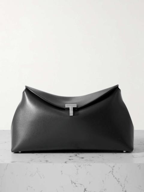 Totême T-Lock leather clutch Gray