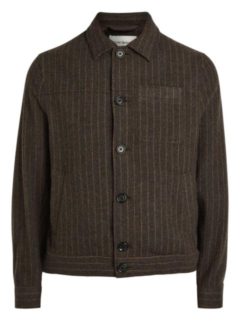 Oliver Spencer Buffalo pinstripe button shirt jacket