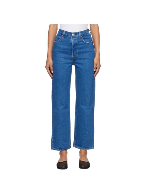 Blue Ribcage Straight Ankle Jeans