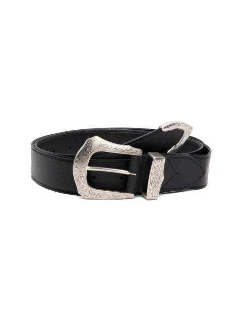 TOGA PULLA Black Buckle Wide Belt