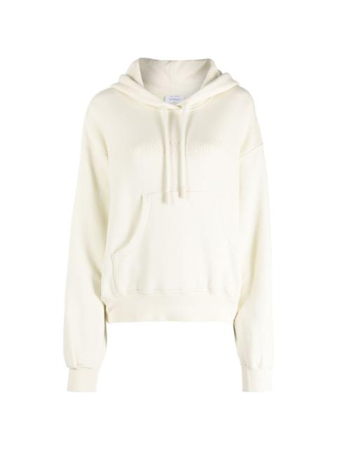 Off-White logo-print cotton hoodie