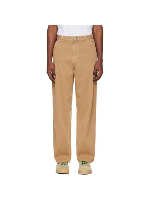 Moncler Tan Cotton Blend Gabardine Cargo Pants