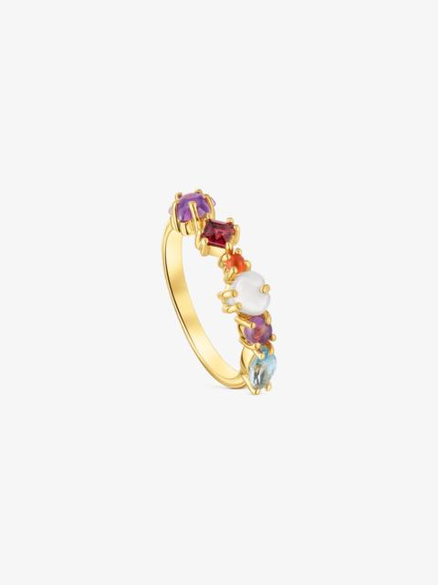 TOUS Small 18K gold vermeil and gemstones motifs Ring Sugar Party