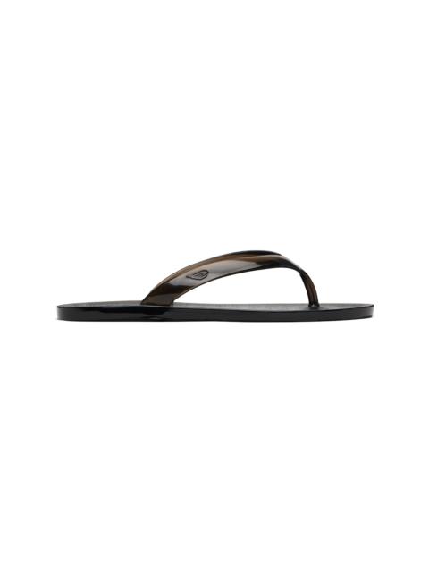 ANCIENT GREEK SANDALS Black Jelly Flip-Flops