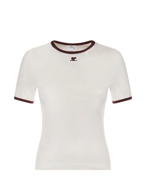 courrèges logo-trim T-shirt