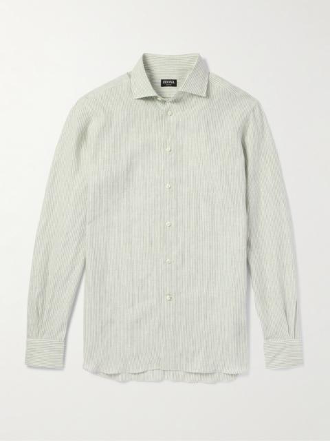ZEGNA Striped Oasi Linen Shirt