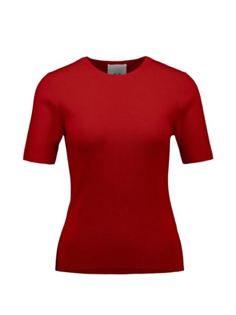 Allude ribbed short-sleeve sweater