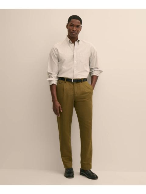 Brooks Brothers The Pleated Linen-Cotton Pants