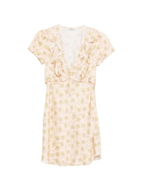 Sandro Louise ruffled floral mini dress