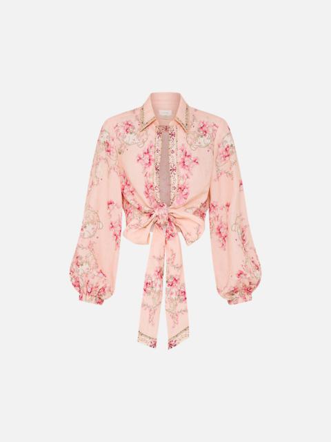 CROPPED WRAP SHIRT