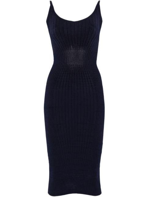 MUGLER ribbed midi dress
