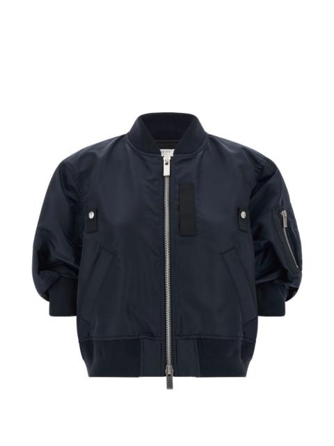 sacai three-quarter sleeve bomber jacket