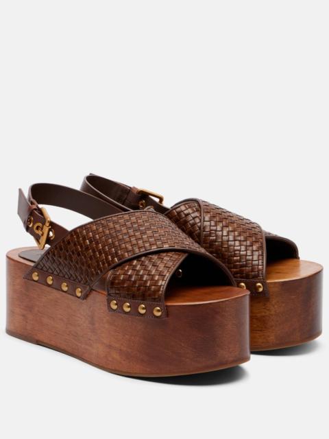 FARM RIO 75 leather platform sandals