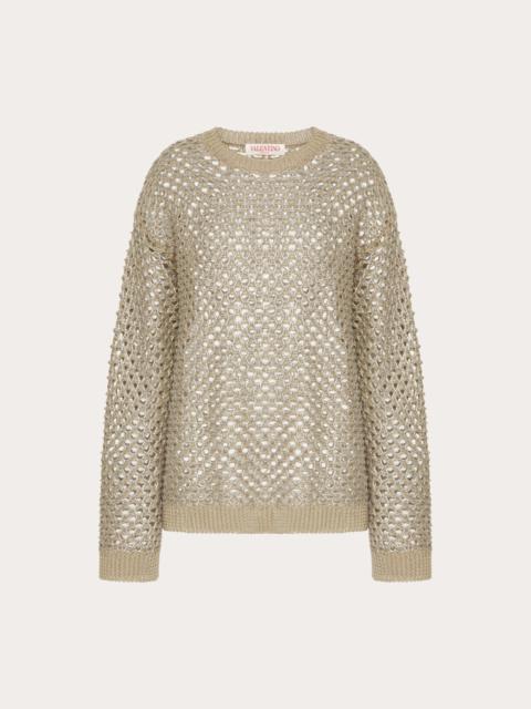 Valentino LINEN PULLOVER WITH PAILLETTES