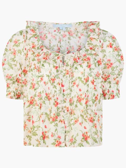 Hill House Home The Camri Top - Primrose Bouquet Ivory/Coral