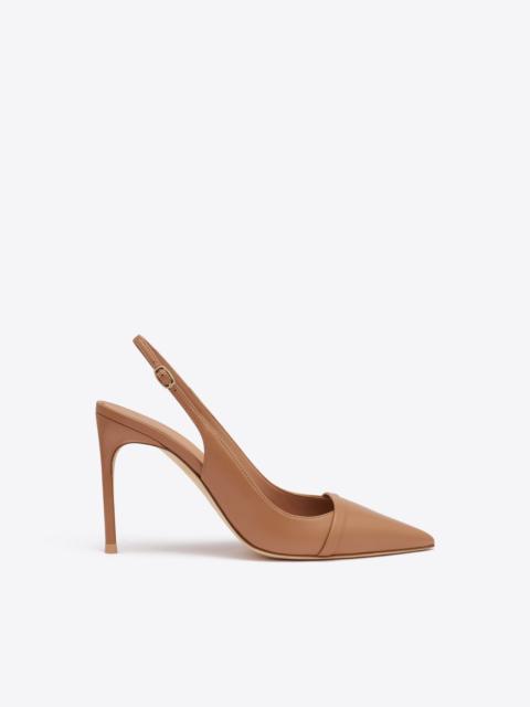 MALONE SOULIERS Schiffer 90 Blush Leather Slingback Pumps