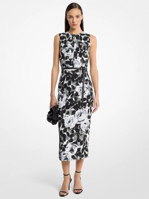 MICHAEL KORS COLLECTION Rose Stretch Cady Belted Sheath Dress