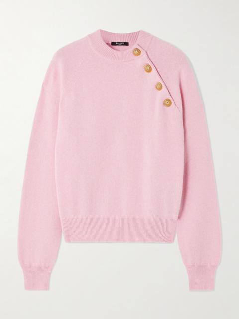 Balmain Button-embellished Cashmere And Wool-blend Sweater
