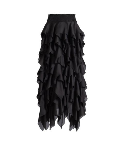 Balmain Long ruffled skirt