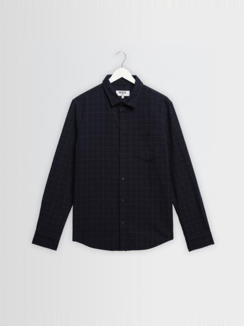 Wax London Shelly - Navy And Black Check Dobby Cotton Shirt
