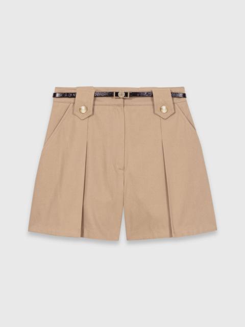 maje Pleated cotton shorts