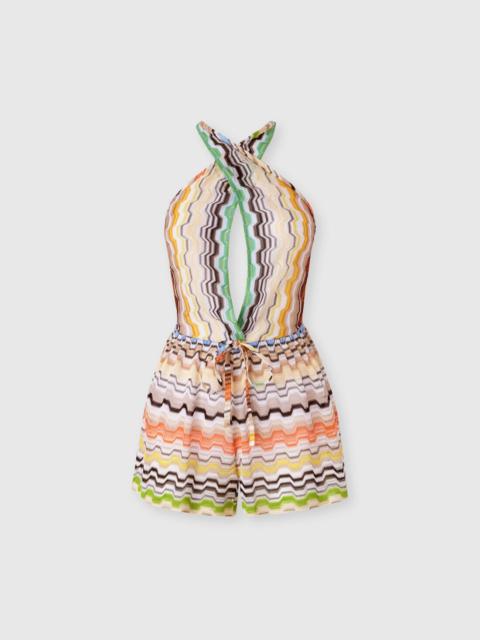 Missoni Short jumpsuit in pure viscose with greek motif
