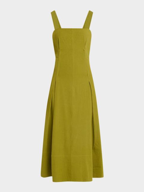 Vince Sleeveless Linen-Blend Cami Dress