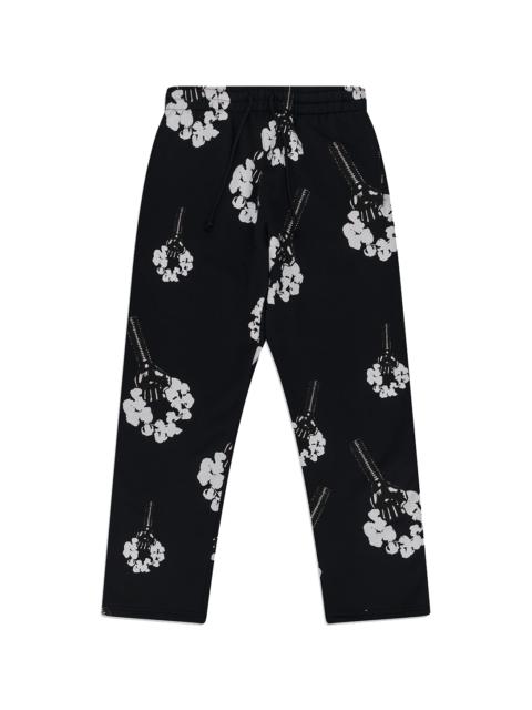 DENIM TEARS Hardies Fist Rhinestone Wreath Sweatpants "Black" DT888
