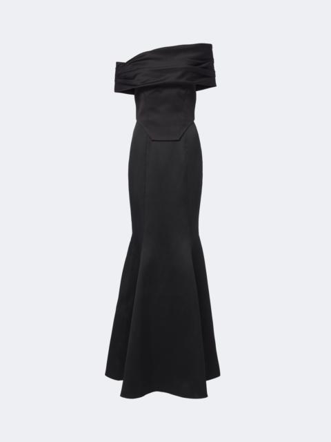 SOLACE LONDON Alta off-shoulder satin bustier dress