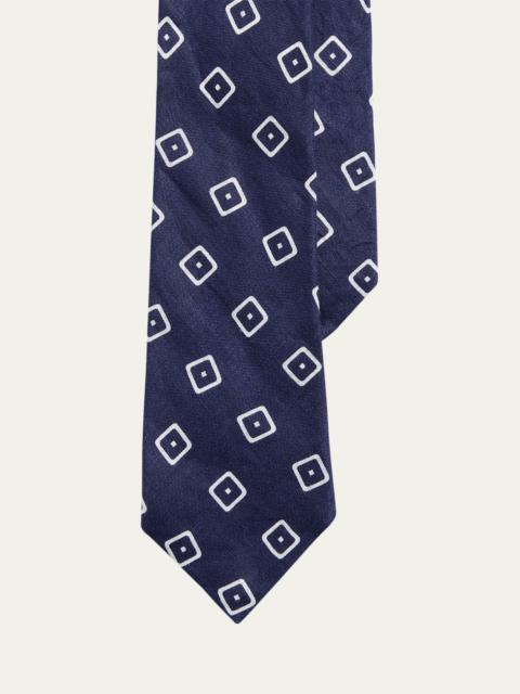 Men's Oversized Squares Linen Tie