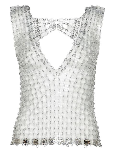rabanne chain-link v-neck top