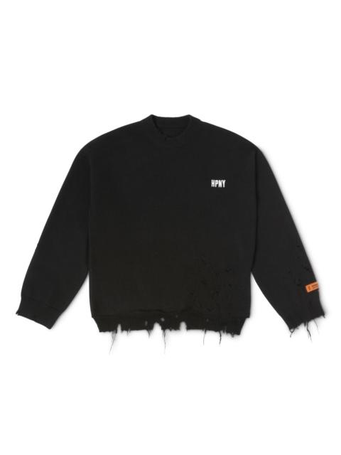 Heron Preston Shredded Knit Crewneck