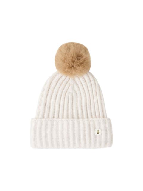 BOGNER Ranya ribbed pompom beanie hat