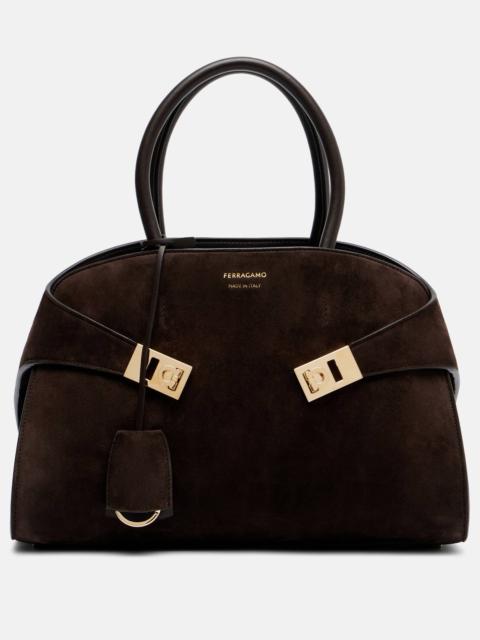 FERRAGAMO Hug suede tote bag