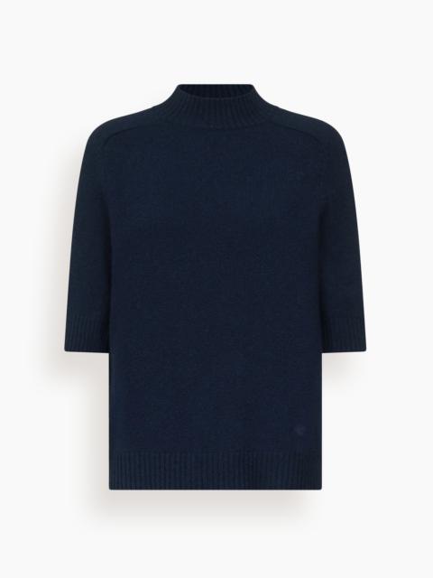 Loulou de Saison Ruth Short Sleeve Top in Navy