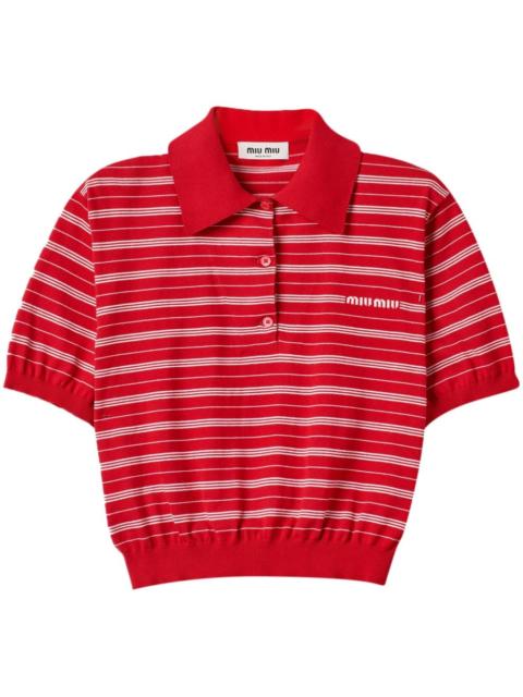 Miu Miu intarsia-knit logo polo shirt