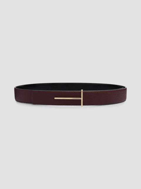 TOM FORD Women's Leather Reversible Belt - Cherry Black
