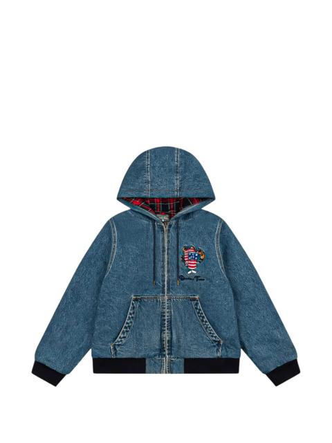 DENIM TEARS logo-embroidered hooded jacket