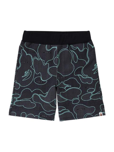 A BATHING APE® BAPE Text Code Camo Sweat Shorts 'Black'