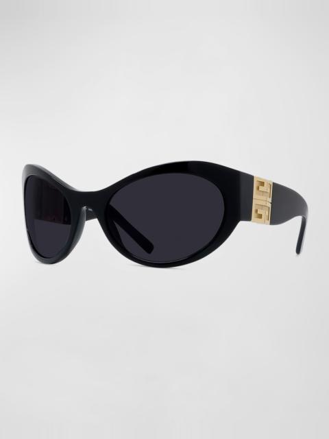 Givenchy Men's 4G Acetate Oval Sunglasses