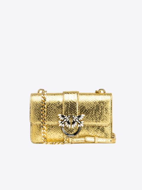 PINKO GALLERIA MINI LOVE BAG ONE IN PUNCHED REPTILE SKIN