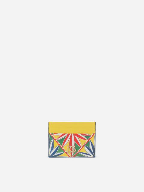 Dolce & Gabbana Dauphine calfskin card holder with Carretto print