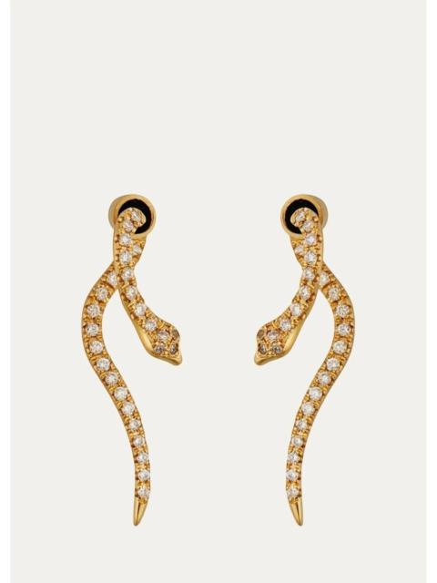ILEANA MAKRI 18K Yellow Gold Boa Earrings with Diamonds