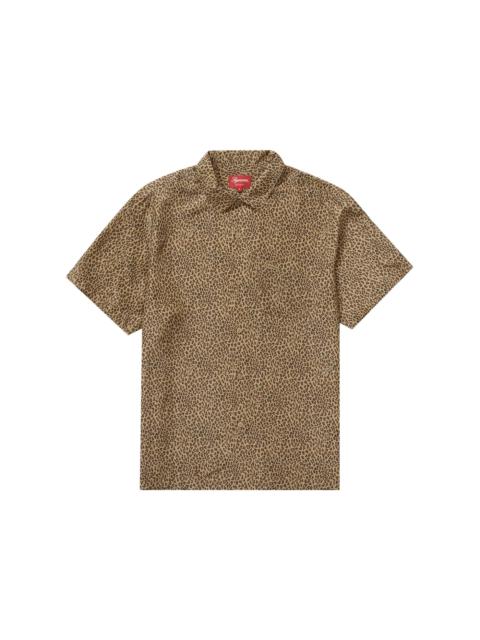 Supreme Leopard Silk S/S Shirt Tan