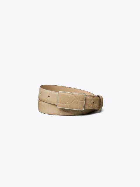 TORY BURCH Plate Croc Embossed Belt