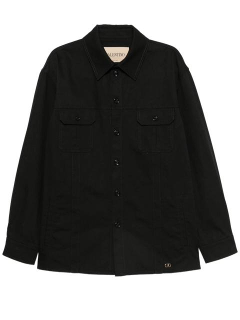 Valentino SHIRT JACKET VALENTINO IN COTTON GABARDINE WITH VLOGO