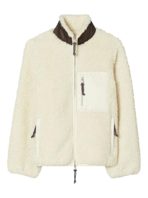 TORY BURCH fleece colourblock jacket