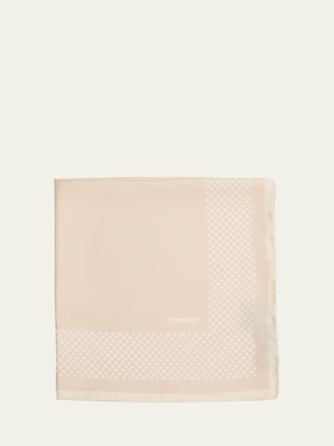TOM FORD Men's Polka Dot Mulberry Silk Pocket Square