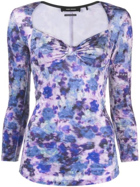 Isabel Marant Gubaia floral-printed velvet top