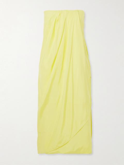 GAUGE81 Onna Strapless Draped Silk-satin Midi Dress